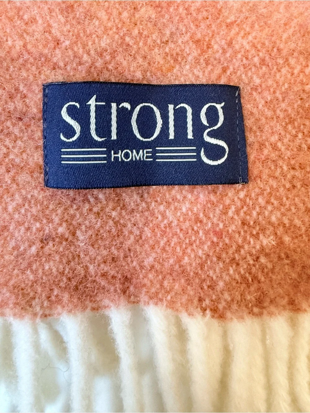Strong Home Twin Color Superfine Lambswool Throw Made In Italy Pumpkin Melange